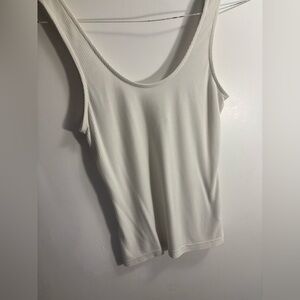 White Ribbed Women's Tank Top